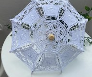 Sol paraply/Brudepige parasol, hvid - lille